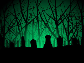 Fototapeta premium Graveyard and trees background