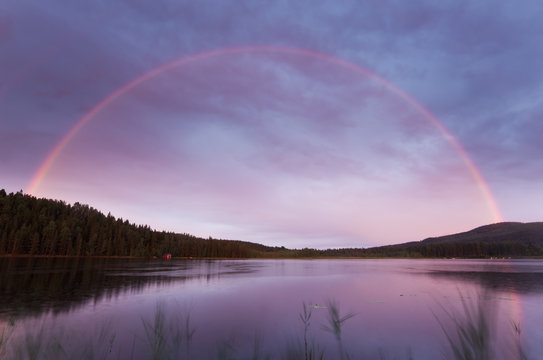 Rainbow over a swedish lake