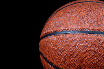 Obraz premium Basketball ball isolated on black