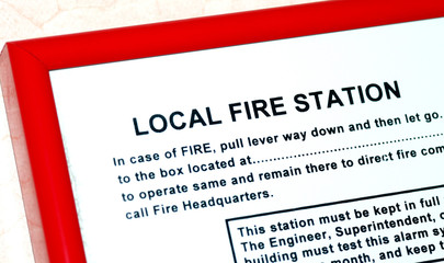 Instruction about the local fire station in a building