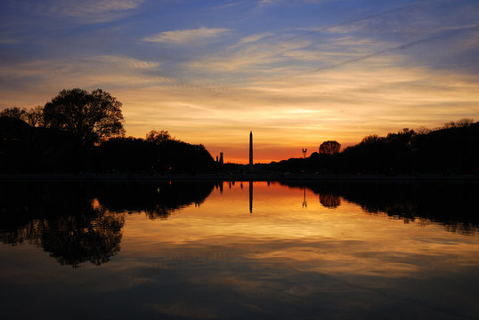 Washington Monument At Sunset, Washington DC