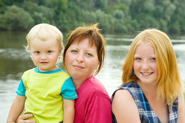 Fototapeta premium mother with children