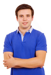 Obraz premium young casual man portrait in a white background