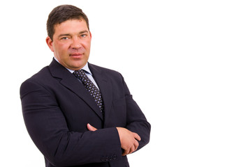 mature business men portrait isolated on white