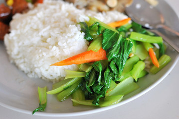 Chinese simple vegetable set meal