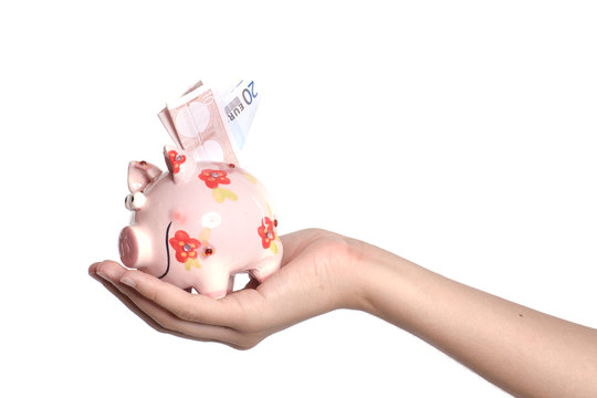 tirelire cochon et &eacute;conomies