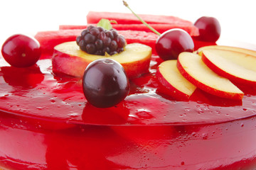 jelly pie with apricot and watermelon