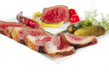 beef slices and vegetables
