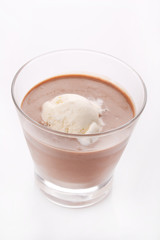 chocolate pudding with ice cream