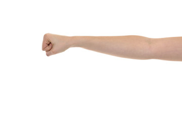 Freigestellte Hand zur Faust geballt