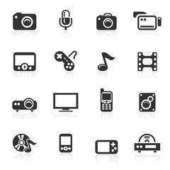 Multimedia Icons - minimo series - obrazy, fototapety, plakaty