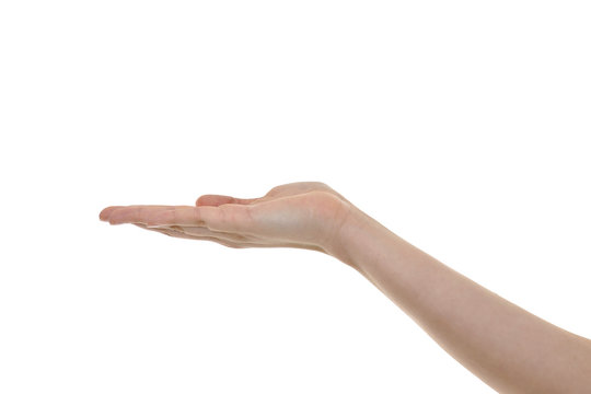 Freigestellte Hand pr&auml;sentiert