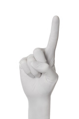 Hand gesture in glove