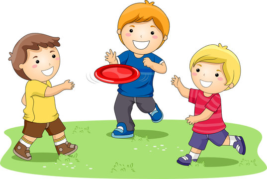 Children Playing Frisbee In The Park