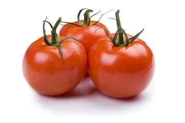 Fresh tomato on white background