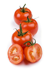 Fresh tomato on white