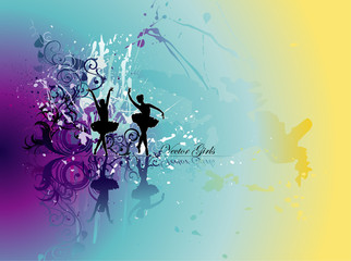 Ballet dancing vector - obrazy, fototapety, plakaty