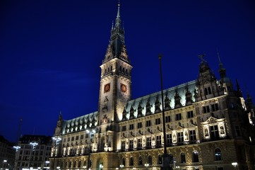 Fototapeta na wymiar Rathaus di Amburgo in Germania