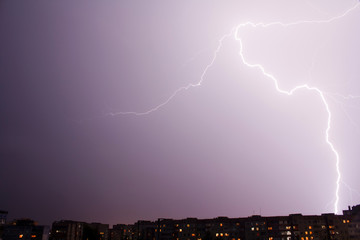 forked lightning by night