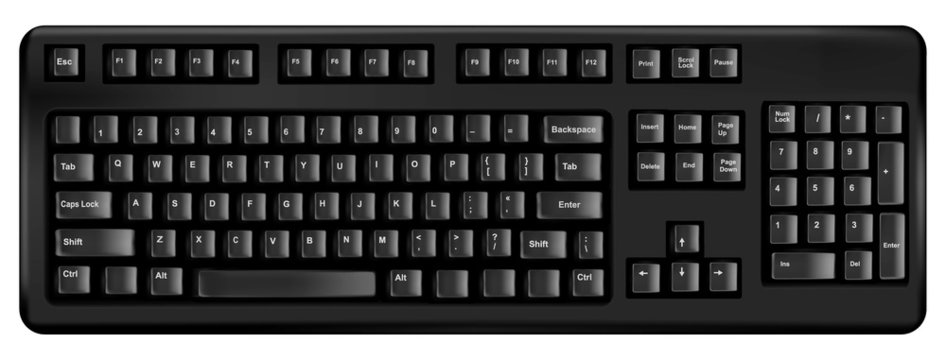 A Black Keyboard. Vector.