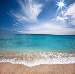 blue ocean and  sunshine beach