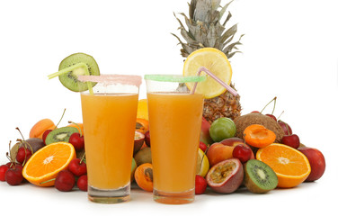 cocktail et fruits tropicaux