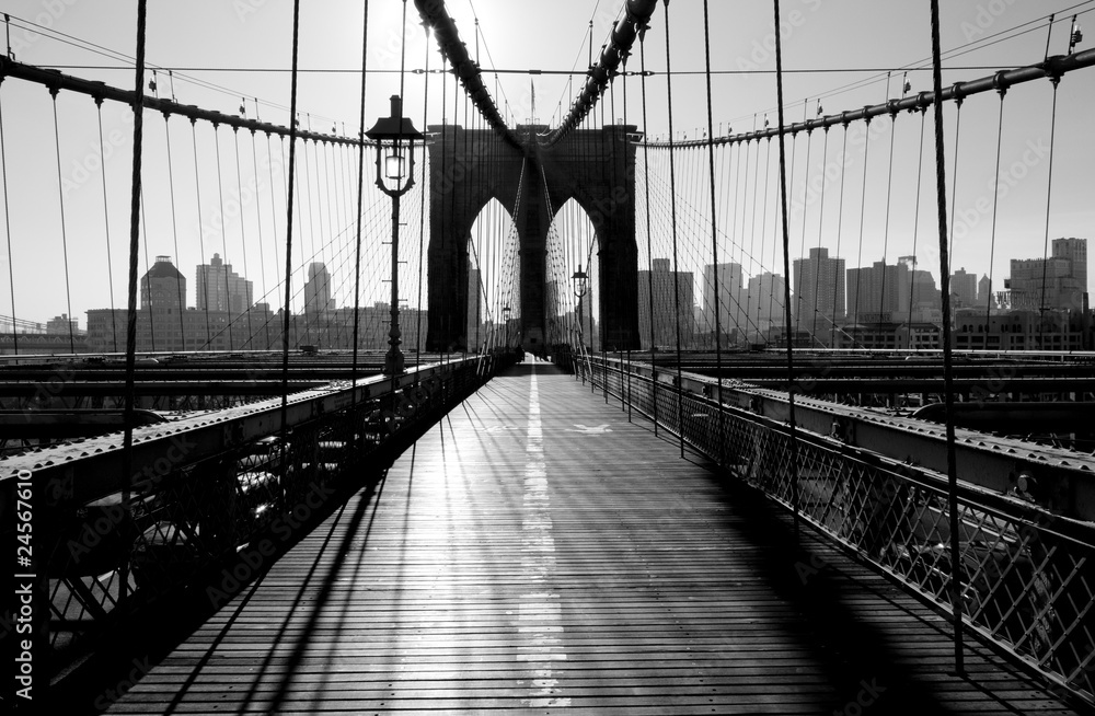 Sticker brooklyn bridge, manhattan, new york city, usa