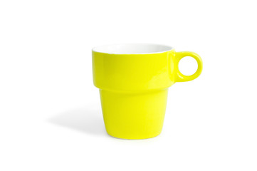 kubek żółty ceramiczny