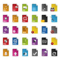 Farbige Dokumentenicons