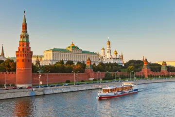 Fotobehang Moskou Kremlin van Moskou bij zonsondergang
