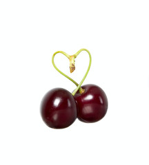 Cherries and heart shape