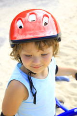 girl in a red helmet
