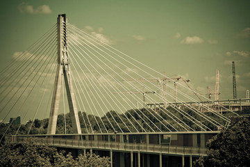 Swietokrzyski bridge on Vistula river in Warsaw.