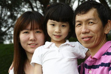 Portrait of a happy Asian family