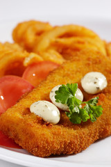 Seelachs in der Knusperkruste mit Calamares