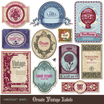 set of decorative vintage labels for all purposes