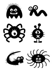 bacteria worms vector collection