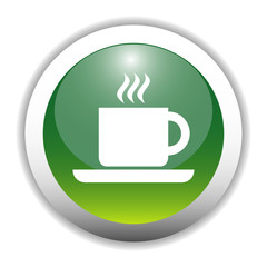 Glossy Coffee Cup Sign Button