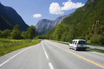 Naklejka premium Road at Gudvangen, Norway