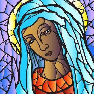 Virgin Mary In Stained Glass.