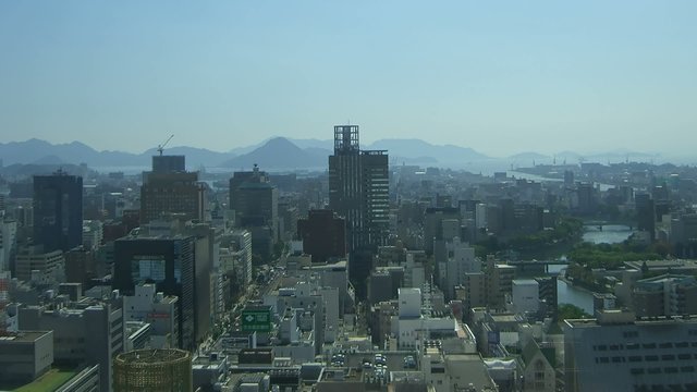 Time lapse Hiroshima City skyline in Japan