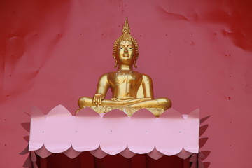 buddha on gable, Wat Sum Had, Borabue, Mahasarakam