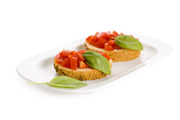 bruschetta on plate