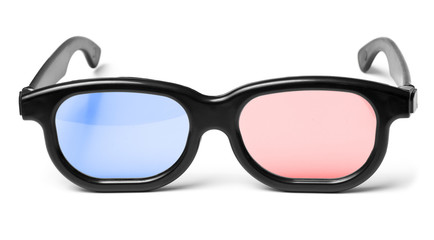 Blue red 3D cinema glasses