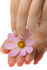 Nail art and flower