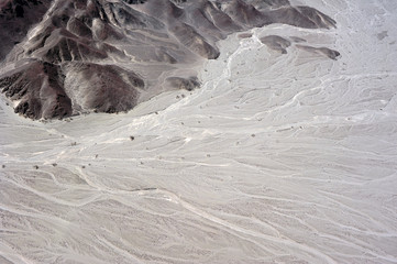 Nazca desert view from plane, Peru