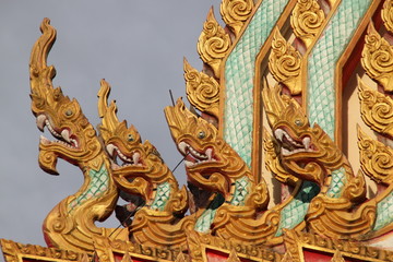 art on archway, Wat Sum Had, Borabue, Mahasarakam