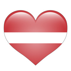 Herz Flagge - Lettland