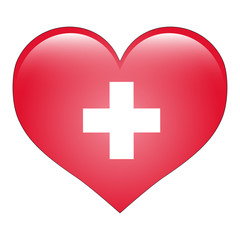Herz Flagge - Schweiz