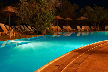 Swimming Pool At Night